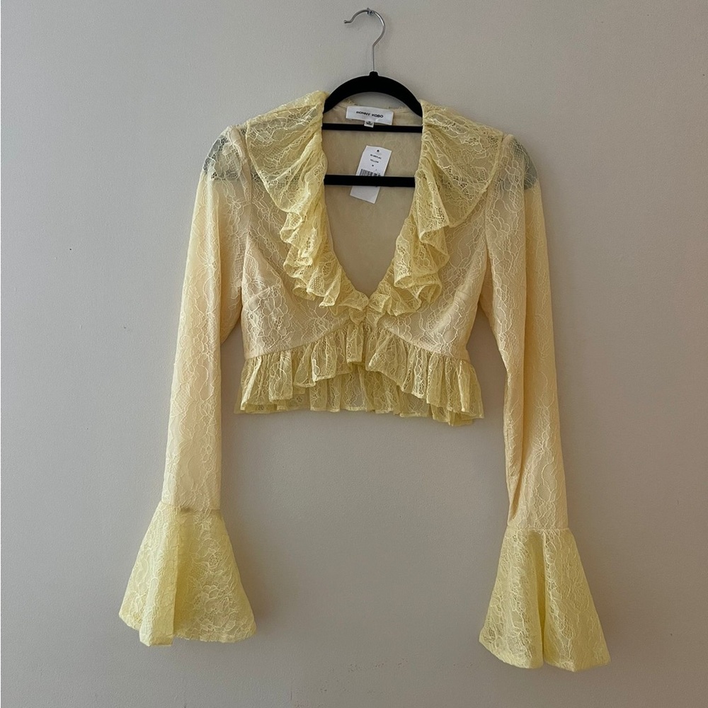 Ronny Kobo Collection Filipe Lace Ruffle Top